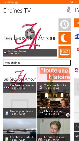 Capture d'écran - Orange TV - Home
