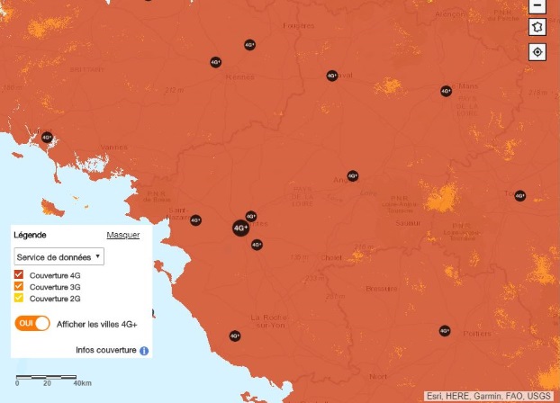 Orange : couverture 4G en Pays de la Loire