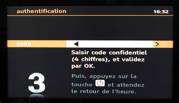 Insertion du mot de passe Orange