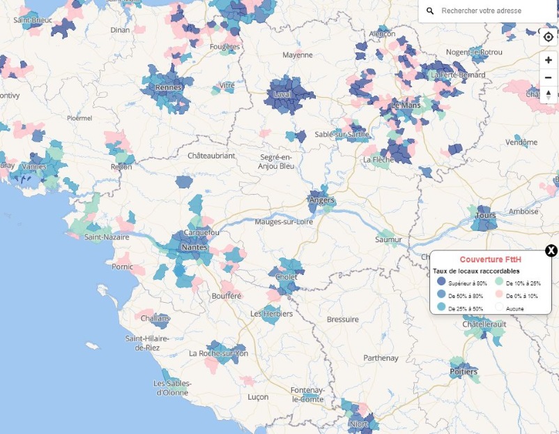 Pays de la Loire : déploiement de la fibre optique à fin 2018