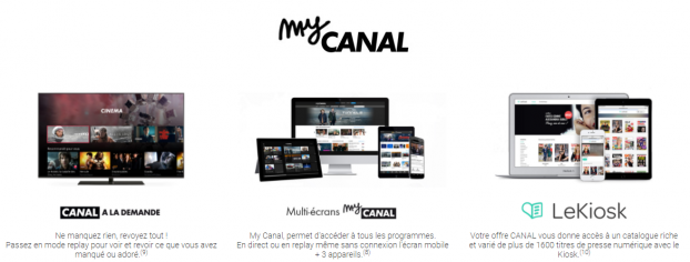 3 packs Canal avec des services en bonus