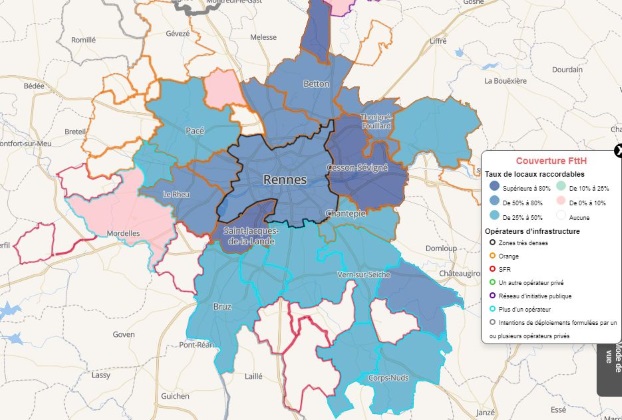 Fibre Rennes : détail des déploiements