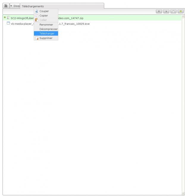 Explorateur : téléchargement de fichier