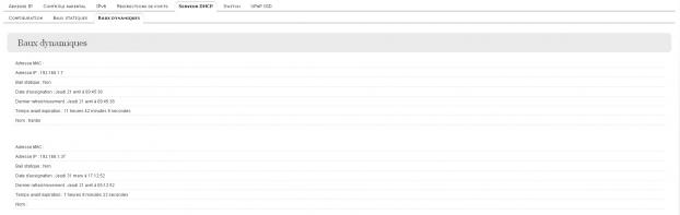 Réseau local : configuration des baux dynamiques