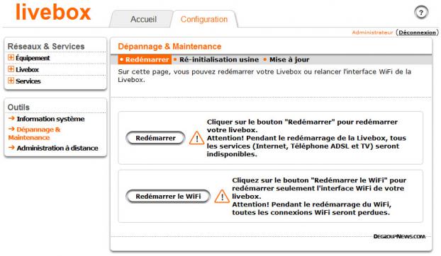 Dépannage et maintenance : redémarrer