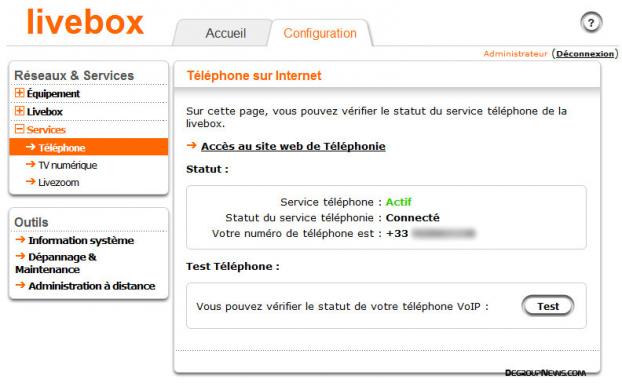 Services : téléphone