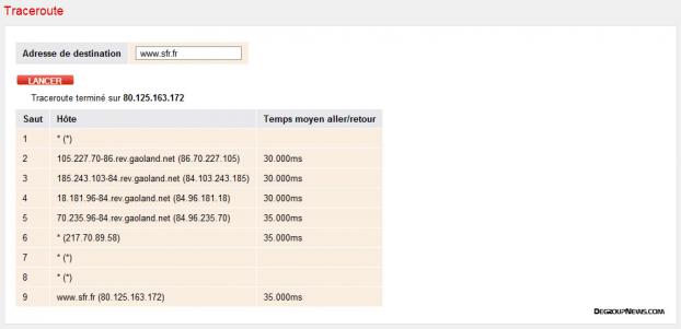 Maintenance : traceroute