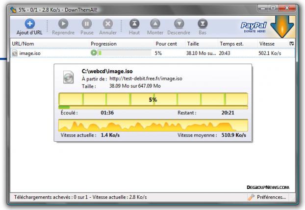 Test de débit en Wi-Fi sur canal 11