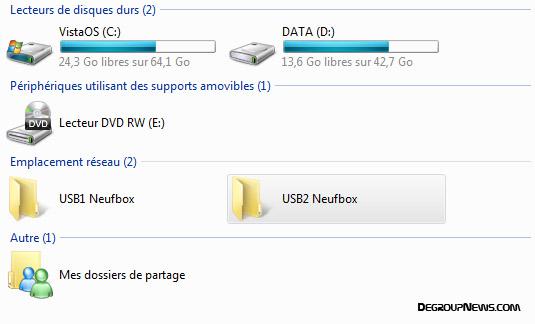 Clés USB sur neufbox