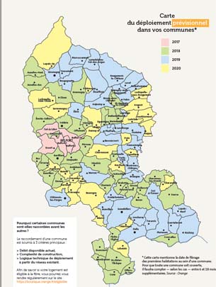 Carte des déploiements Ornage FttH