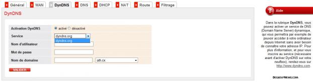 Configuration du DNS dynamique