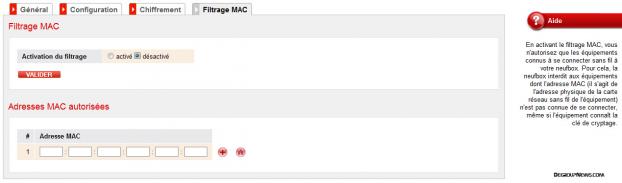 Wi-Fi : Filtrage